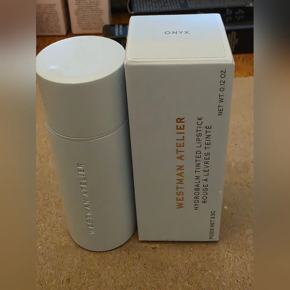 Westman Atelier HydroBalm Tinted Lipstick Onyx/Sheer Deep Plum. BNIB